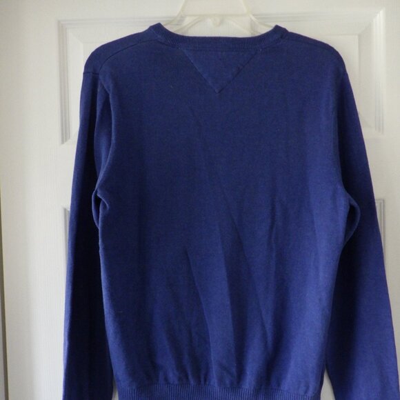Tommy Hilfiger Mens Long Sleeve V-Neck Sweater Blue Size Small Preppy - Picture 3 of 6